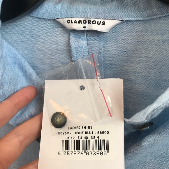 Blue Women’s Shirt with Side Detail - Picture 3 of 4